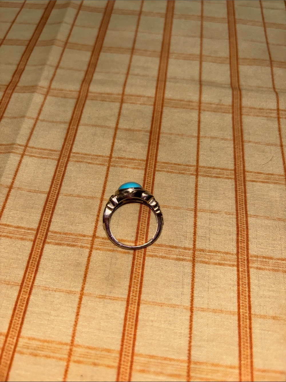 Silver Blue Stone Oval Cocktail Ring - Women Jewelry probably size 7 - Picture 3 of 3